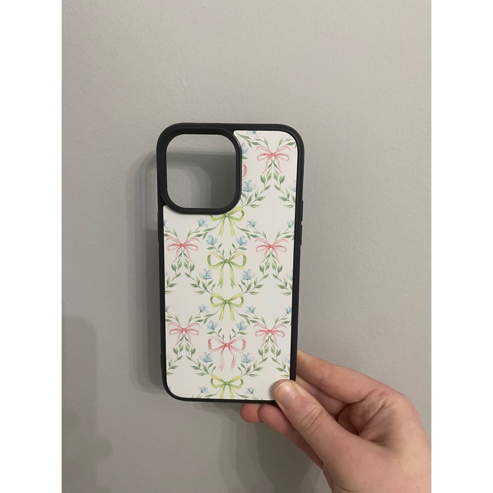 iPhone 14 Pro Max Phone‎ Case Women's Pink Green Bow Floral Coquette Aesthetic